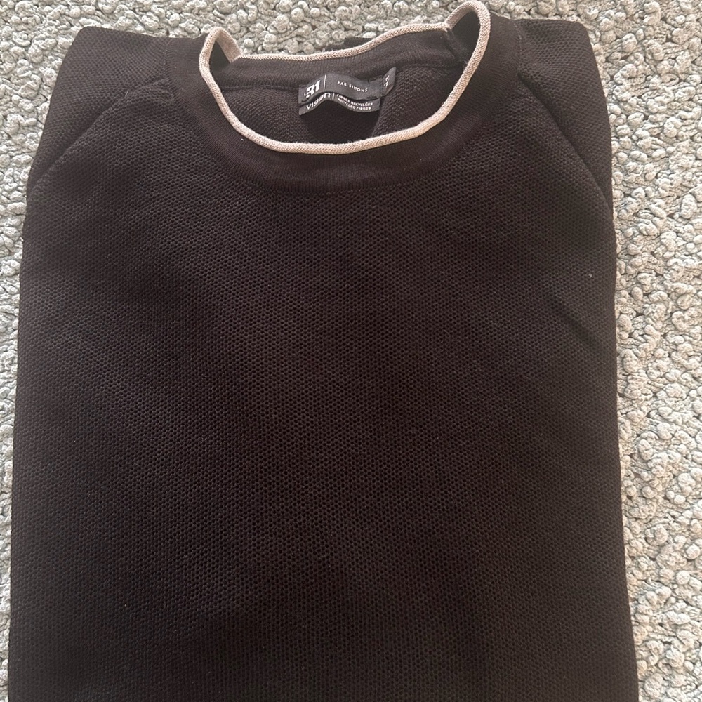 Simons Le 31 - Men's Black with Gray Trim Crewneck Sweater - Picture 3 of 9